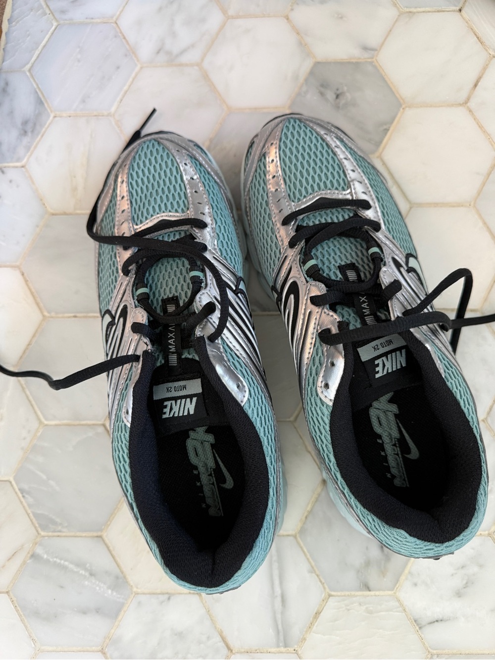 Nike Teal and Silver Women's Running Sneakers